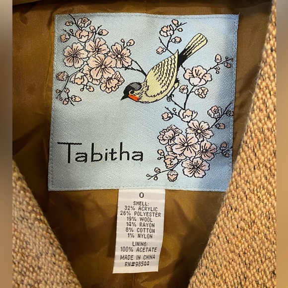 Anthropologie Tabitha Wool Blend Mustard Yellow Gold Tweed Short Sleeve Blazer - Picture 5 of 12